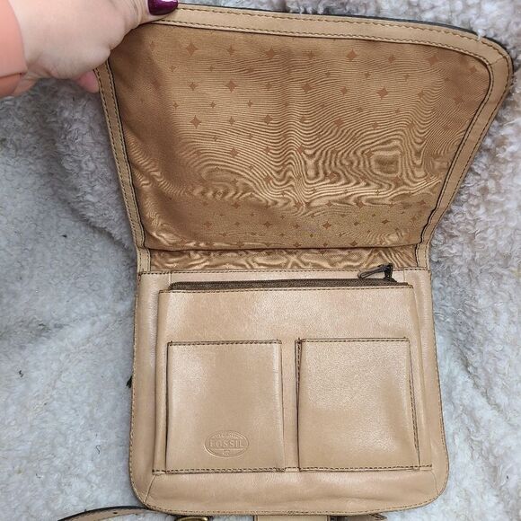 Fossil Tan Leather Saddlebag Crossbody Purse - Picture 4 of 8